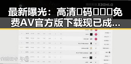 最新曝光:高清🈚码🔞❌♋免费AV官方版下载现已成为讨论焦点
