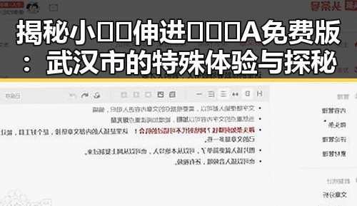 揭秘小🐔🐔伸进🈲🔞🔞A免费版：武汉市的特殊体验与探秘