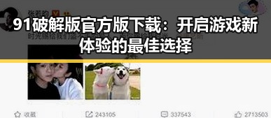 91破解版官方版下载：开启游戏新体验的最佳选择