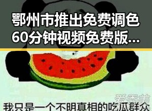 鄂州市推出免费调色60分钟视频免费版，满足用户多样需求