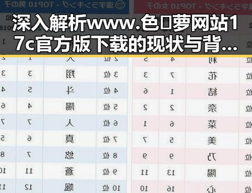 深入解析www.色😍萝网站17c官方版下载的现状与背后变化