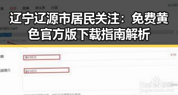 辽宁辽源市居民关注:免费黄色官方版下载指南解析