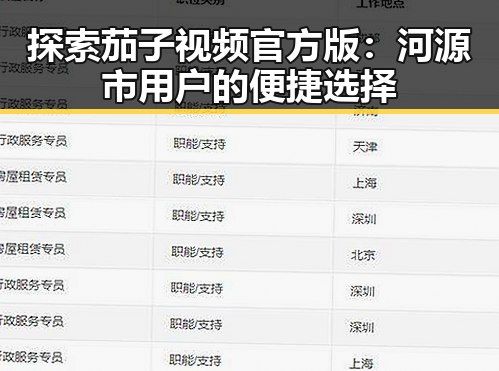 探索茄子视频官方版：河源市用户的便捷选择