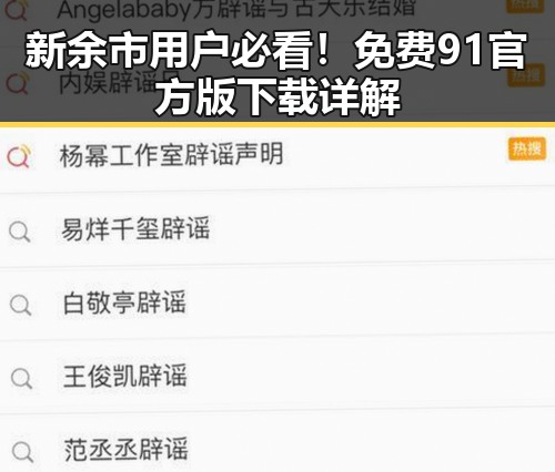 新余市用户必看！免费91官方版下载详解
