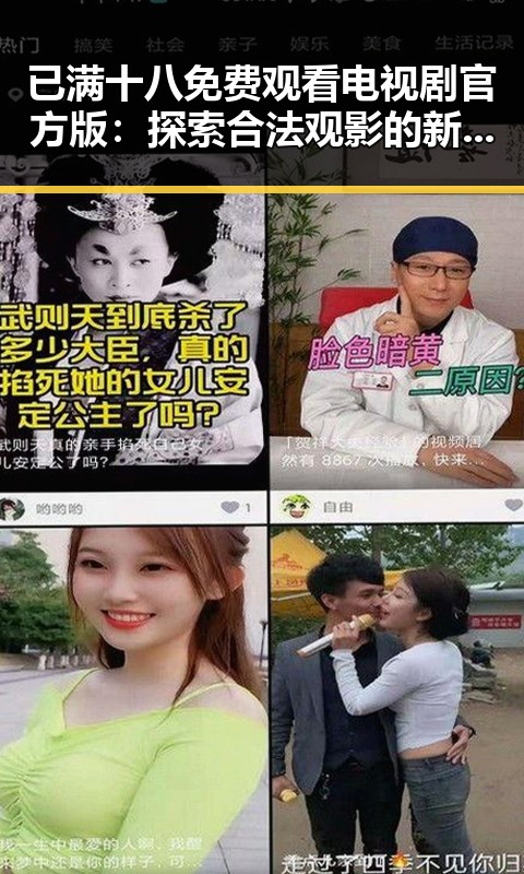已满十八免费观看电视剧官方版:探索合法观影的新趋势