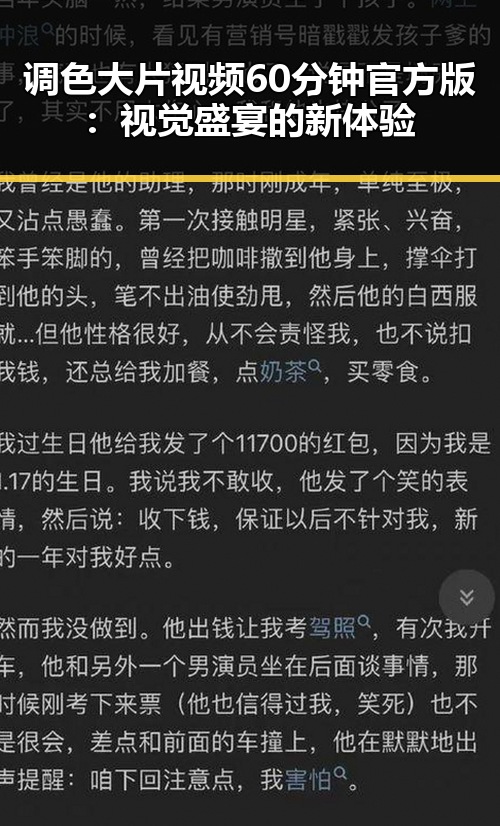 调色大片视频60分钟官方版:视觉盛宴的新体验